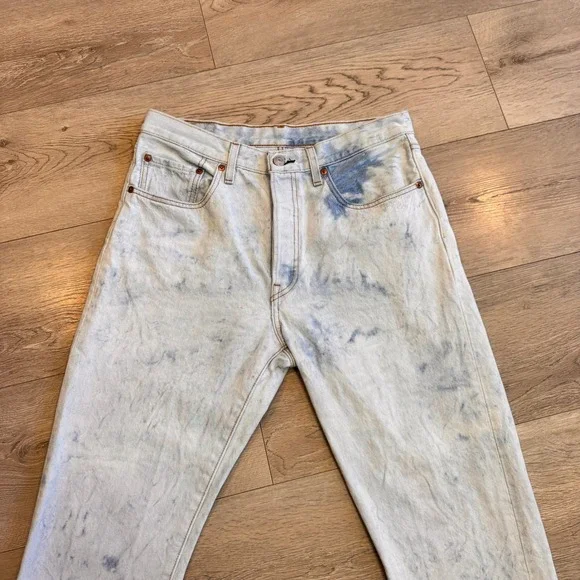 Levi's 501 Jeans Acid Wash Denim Straight Leg Women's Size 30 - Picture 5 of 8